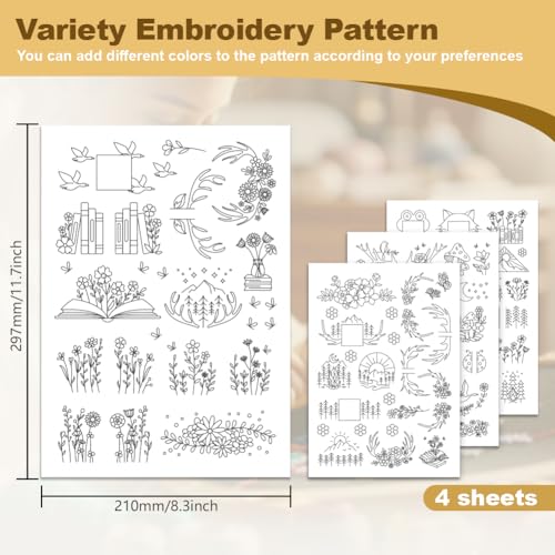 56Pcs Mountain Flower Vine Water Soluble Hand Sewing Stabilizers - style: Flower