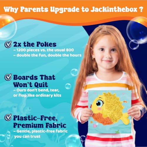 jackinthebox Poke Art Ocean Craft Kit for Kids, Boys & Girls Toys, Ages 4-8 - style: Ocean