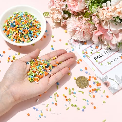 200g Glass Seed Beads Bulk Crystal Tube Bugle Beads for DIY Necklaces Bracelet Earring Crafting Jewelry Making Kit Supplies (Mixed Color) - color: Mixed Color 02