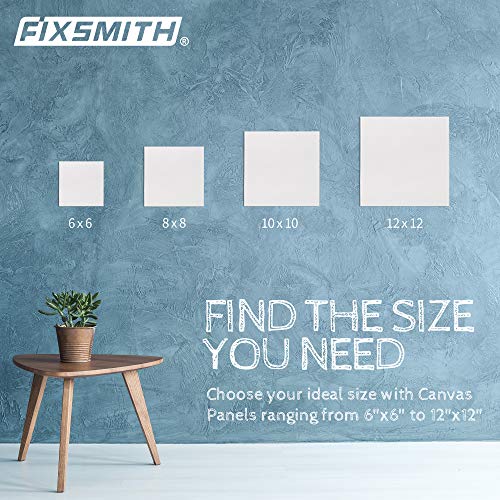 FIXSMITH Canvas Boards for Painting 10x10 Inch, Super Value 24 Pack Paint Canvases, White Blank Canvas Panels, 100% Cotton Primed Canvas for Painting, Painting Art Supplies - size: 10"×10"