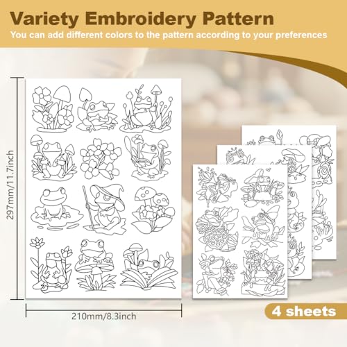 27Pcs Frog on Lotus Leaf Water Soluble Hand Sewing Stabilizers - style: Frog