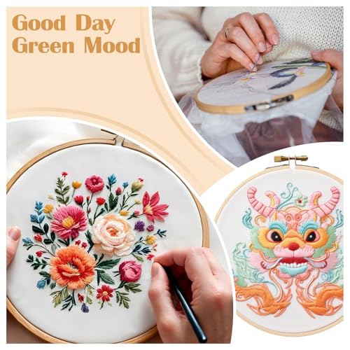 16 PCS Embroidery Fabric Cloth Pre-Cut Hand Embroidery Fabric Squares 4 Different Sizes 5.9 to 11.8inch Natural Cotton Fabrics for Garment Craft