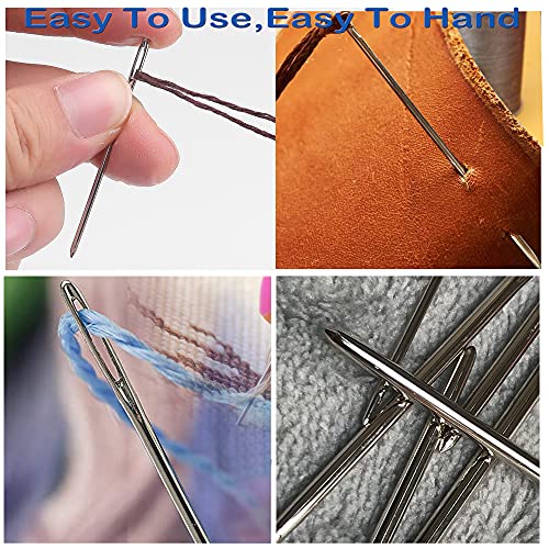ORRDICE Large-Eye Blunt Needles, Stainless Steel Yarn Knitting Needles, Sewing Needles, Crafting Knitting Weaving Stringing Needles, Perfect for Finishing Off Crochet Projects(9 Pieces) - color: 9 PCS