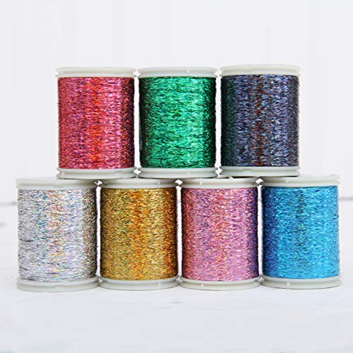 ThreadArt Sparkle Holographic Thread, 300M, Black - color: BLACK