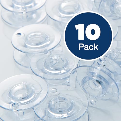 Brother Sewing and Embroidery Bobbins, SA156,Clear, 11.5 mm, 10 Count (Pack of 2) - size: 11.5 mm (Pack of 2)