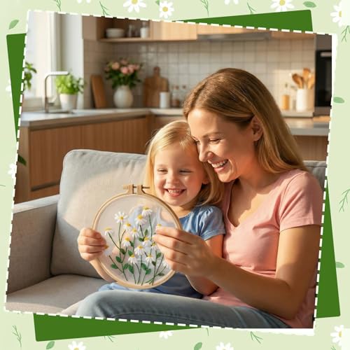 Ovveroche 3 Sets Embroidery Kit for Beginners