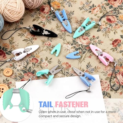 15 Pcs Mini Scissors with Cover, TSA Approved Tiny Scissors with Cover for Travel, Small Craft Scissor, Mini Compact Yarn Keychain Snips for Travel Crafts Sewing Yarn