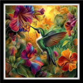 Fanxvivy Counted Cross Stitch Kits for Adults 11CT Unprinted Cross-Stitch Patterns Embroidery Kits Easy Cross Stitching Needlepoint Kits-Hummingbirds Collect Honey 18x18 inch - color: DIYcraft12