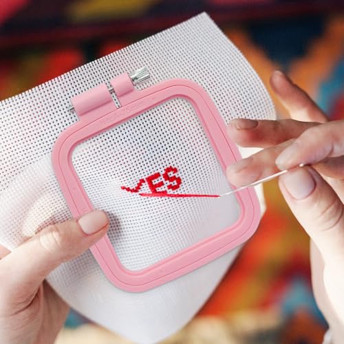 Marvexi 5Pcs Square Plastic Embroidery Hoops - size: 5pcs