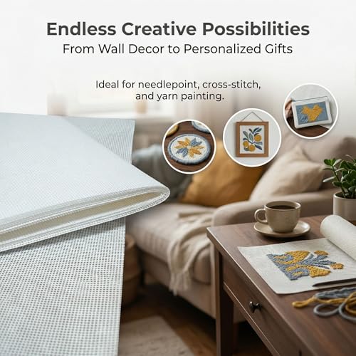 6Pcs 18 Mesh Needlepoint Canvas Kit,Needlepoint Embroidery Blanks 18"x12" - size: 18 x 12 Inches
