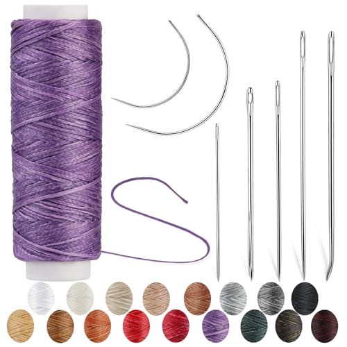 Waxed Thread, Upholstery Needle and Thread 32 Yards Purple - color: Purple, size: 32Yard