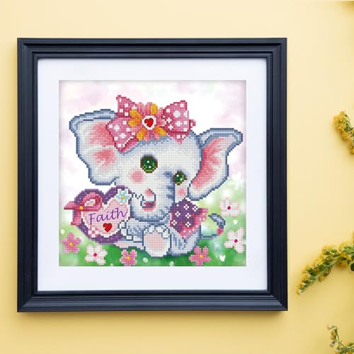 DIAMOND DOTZ Faith Elephant Diamond Painting Kit for Adults with Gems - size: One Size