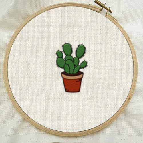 30Pcs Bonsai Cactus Water Soluble Hand Sewing Stabilizers - style: Bonsai Cactus