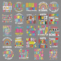 Rngmsi Dtf Transfers Ready to Press - 24 Pcs First Day of School Iron on Patches for T-Shirts, Pencil Iron on Stickers Back to Schoo; Heat Transfer Vinyl Decals for DIY Fabric Clothes Decor - style: Back to School