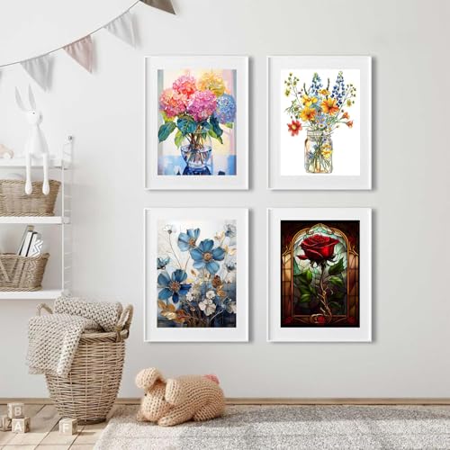 DYAIANGMU 4 Pack Stamped Cross Stitch Kit for Adults 15.7x11.8 inches - color: Y034-zh
