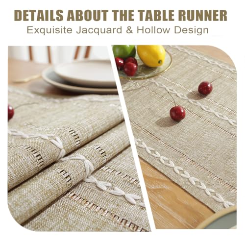 Rustic Linen Table Runner, Coffee Table Runners 36 inches Long - color: Coffee, size: 13×36 Inch