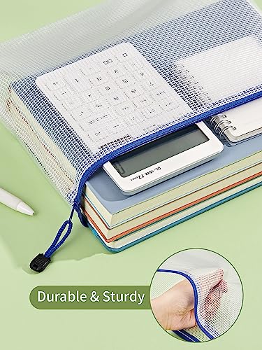 JARLINK A4 20pcs Mesh Zipper Pouch Bag, Waterproof Zipper Pouch for Storage - size: A4-20pcs-Assorted