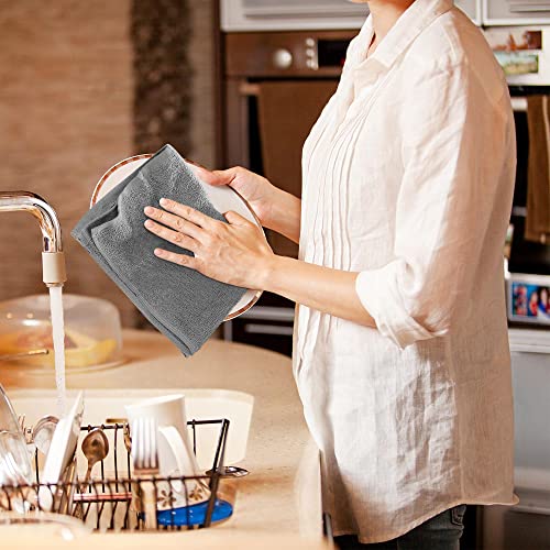 Utopia Towels Kitchen Bar Mops, Pack of 36, 16 by 19 Inches, 100% Cotton Super Absorbent Grey Towels, Multi-Purpose Cleaning Towels for Home and Kitchen Bars - color: Grey, size: 36 Pack