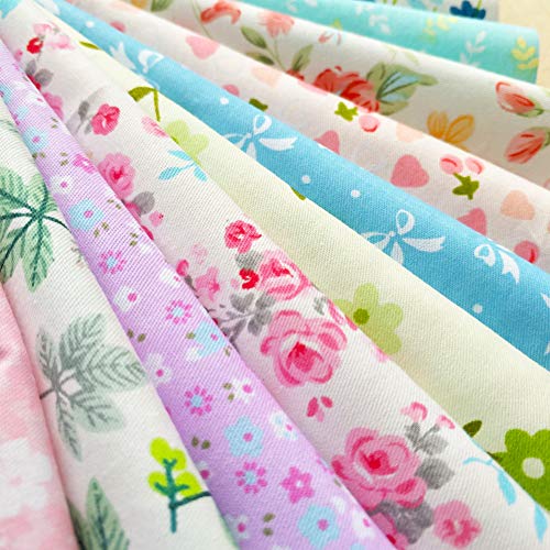 flic-flac 25pcs 12 x 12 inches (30cmx30cm) Cotton Fabric Squares Quilting Sewing Floral Precut Fabric Square Sheets for Craft Patchwork - size: 25pcs 30cm*30cm