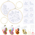 Tioncy 8 Sets Mexican Floral Embroidery Napkins DIY Craft Kit - style: Floral