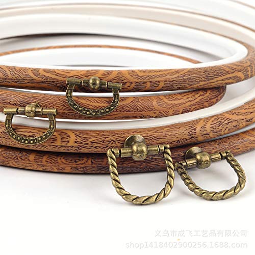 Embroidery Hoops Cross Stitch Hoop Ring Imitated Wood Circle Set Display Frame for Art Craft Handy Sewing and Hanging - Pack of 4 (5.5"+6.7"+8.6"+10") - color: 4pcs Round