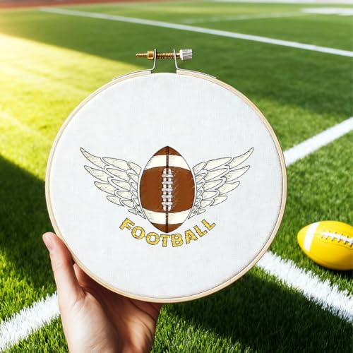 4 Sheets Water Soluble Embroidery Patterns Stabilizers Sports Theme Embroidery Stick and Stitch Paper with Pre-Printed Football Style Patterns for Hand Sewing Lover Beginners - style: Football