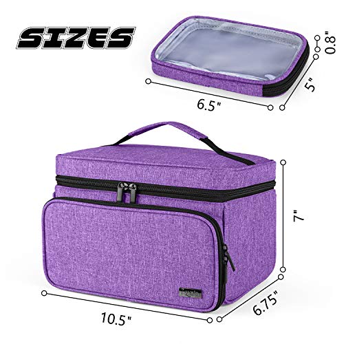 Luxja Sewing Storage Organizer with 2 Detachable Clear Pockets, Purple - color: Purple