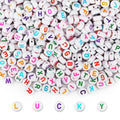 SUTOUG 1000PCS Letter Beads, 4x7mm White Alphabet Beads for Jewelry Making - color: White