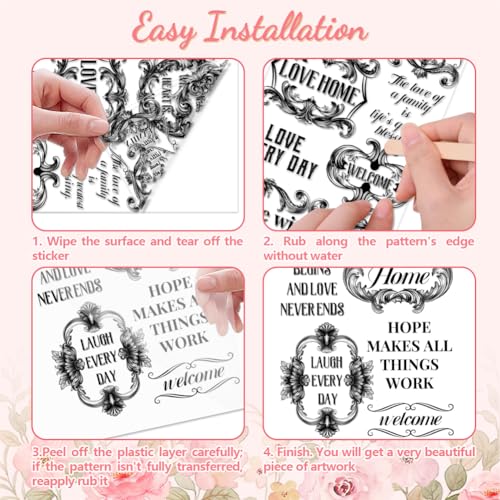 Peacoblue Ornamental Letter Rub On Transfers for Furniture Craft 6"x12" - style: Ornamental Letter