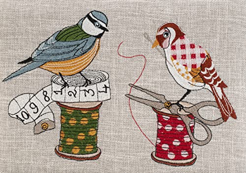 Hobby Gift Medium Sewing Box Organiser - color: Birds on Bobbin