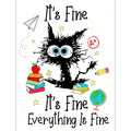 Cat Stamped Cross Stitch Kits for Beginners,Inspirational Quotes 12x16in - color: cross stitch-1105-1