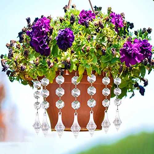 Jishi 30pk Crystal Finial Ornaments for Christmas Tree Decorations, Shatterproof Acrylic Hanging Crystals, Clear Plastic Finial Drop Christmas Ornaments for Centerpiece Chandelier Decor Party Supplies - style: Crystal Finial Drop