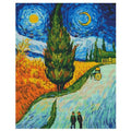 Meecaa Cross Stitch Kits 11 Count Stamped, Wheat Field Cypress Tree Starry Sky Embroidery Kit with Accessories Pre Printed (48CMx58CM (Cypress Tree) - color: Cypress Tree