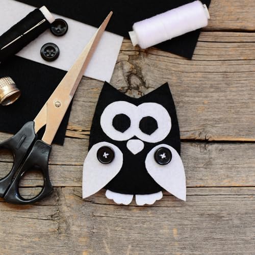 WUWEOT 10 Pack Black Stiff Felt Sheet, 17x11.8 Inches Fabric Hard Felt Squares Craft Felt for DIY Crafts, Sewing, Decorative Projects