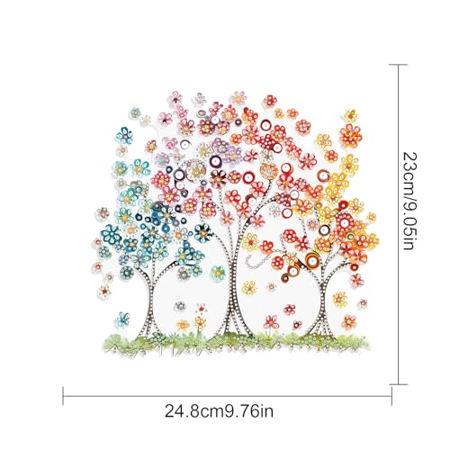 JISHSHAY Tree of Life Diamond Painting Pendant Diamond Art Hanging Ornament Gem Art Window Hanging Gem Painting Wind Chimes Mosaic Kits for Adults Windchimes Embroidery Sun Catchers Window Hangers - color: Tree of Life 1