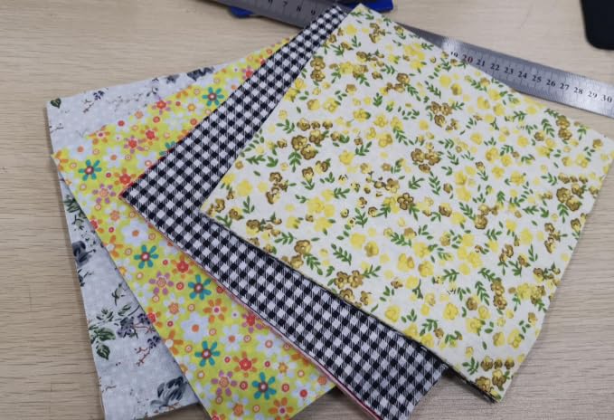 Tudomro 100 Pack 8 x 8 Inch Fabric Squares, Fabric Scraps Bulk