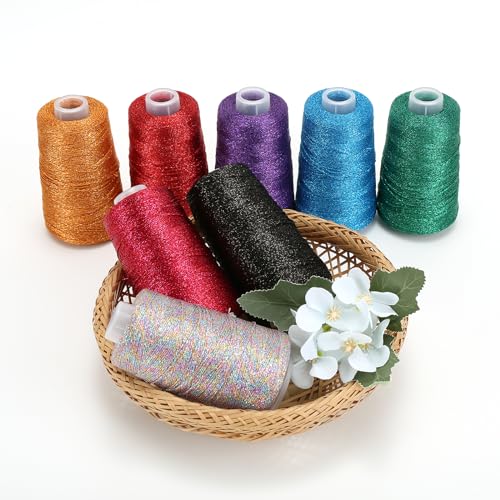 Metallic Crochet Thread, 80g Lurex Yarn for Charms(Orange) - color: Orange