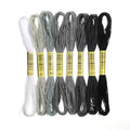 cobee 8 Skeins Embroidery Thread, 7.8 Yards Gradient Cross Stitch Yarn Threads, Gray Thread for Jewelry Making Sewing Bracelets Knitting Stitching Craft DIY