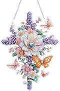 ZeeLionArt Hanging Diamond Art Kits for Adults,Flower Cross Pendant Diamonds Painting Art Kit,5.2x7.1inch Acrylic Diamonds Painting Board Kit Ornament, Special Crystal Diamond Hanging Ornament - color: DP03095