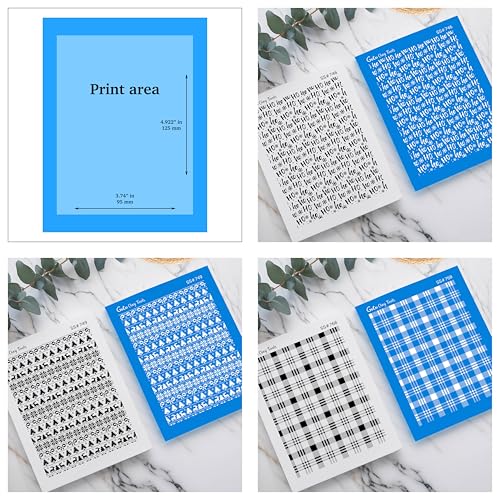 GOTO CLAY TOOLS Christmas Silk Screen Stencils for Polymer Clay, 3 PCS Ho Ho Pattern Silkscreen for Polymer Clay Earring Making, Reusable Buffalo Plai - color: SSCMB-64