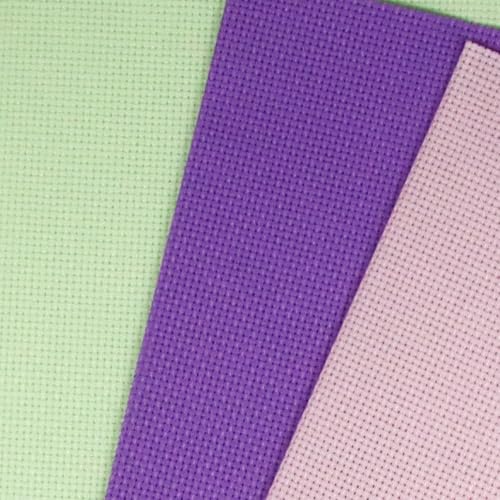 KCS 3 pc of 12" x 18"(30cmx45cm) 16CT Counted Cotton Aida Cloth Cross Stitch Fabric (Lavender+Pink+Light Green) - color: Lavender+pink+light Green
