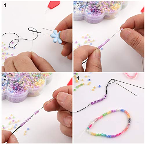 Lunarm Beading Needles, 50pcs Beading Needles for Jewelry Making