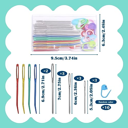 Kogyxe 17 Pcs Steel Sewing Needles Kit Stainless Steel Sewing Needles