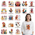 20 Pcs Funny Chicken DTF Transfers Ready to Press Iron on Patches - color: Funny Chicken