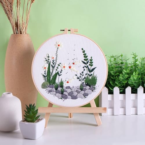 GLTAYLMY Fish Embroidery Kit for Beginners Adults,3 Set Cross Stitch Kits with 1 Plastic Embroidery Hoops,Needles and Color Threads,Needlepoint Kit for Hand Embroidery Starter - color: Cute Fish
