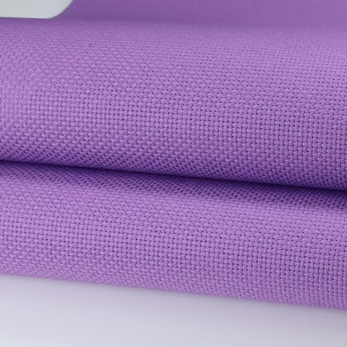 KCS 19" x 28"(48cmx72cm) 14CT Counted Cotton Aida Cloth Cross Stitch Fabric (Lavender) - color: Lavender
