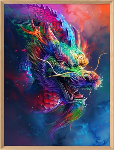 Leczany Cross Stitch Stamped 11CT 3 Strands Kits for Adults Beginners Patterns Craft Kit Needlepoint Full Range of Embroidery Kits DIY Starter | Dragon 15.8×20.9 inches - color: 11CT Stamped kits, Dragon 15.8×20.9 inches