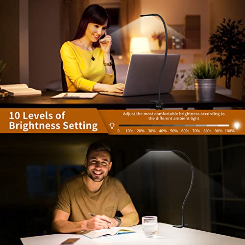 iZELL Desk Light [2-Pack] LED Desk Lamp with Clamp [77 LEDs with 3 Color Modes & 10 Brightness Levels] Flexible Gooseneck Book Light, Easy Clip-on Reading Light - style: [2-Pack] 1 LED Lamp