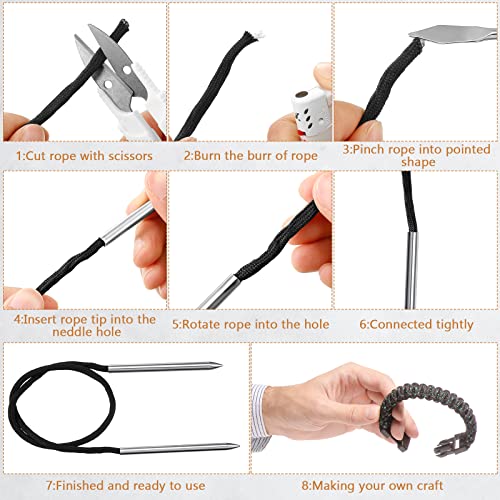 Shimeyao 12 Pcs 2026 Update Paracord FID Knotter Tools Set, Black - color: Black