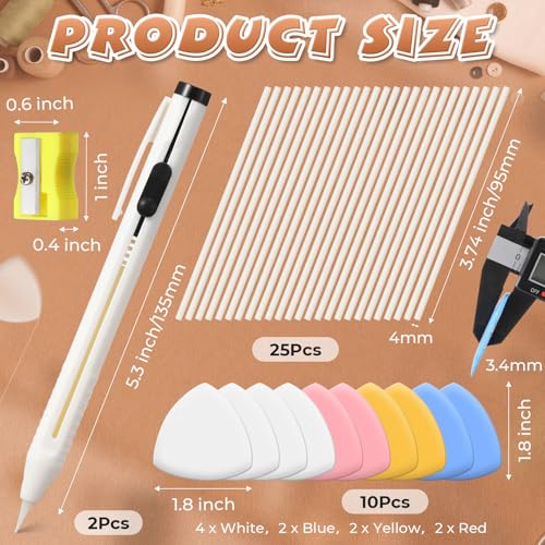 Motiskyy Chalk Pencils for Sewing, 38 Pcs Tailor's Chalk Fabric Marker Set